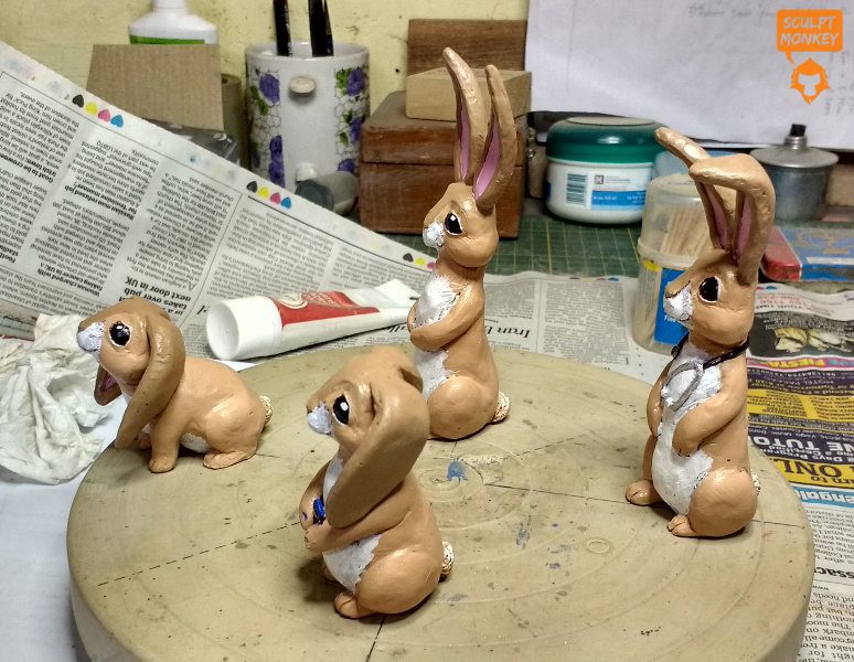 Custom Bunny Figurines - All Side