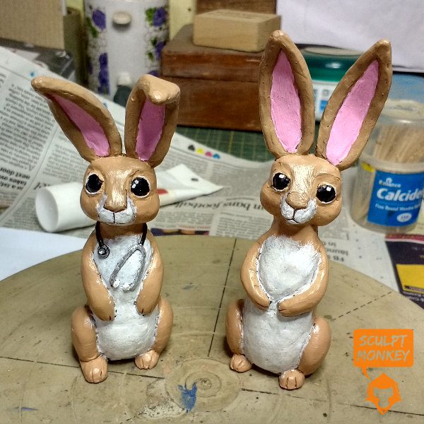 Custom Bunny Figurines - Father and Son