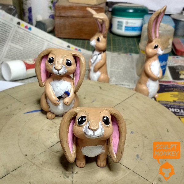 Custom Bunny Figurines - Mother and Daughter