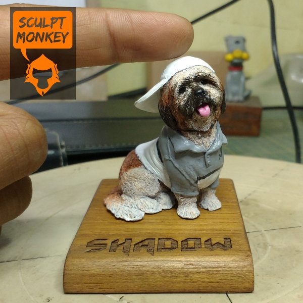 Shadow Shih tzu dog figurine - Size Finger