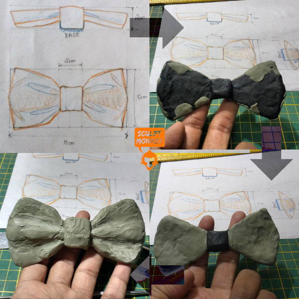 Making the bow tie Version 1 - Ceramic Bow Tie