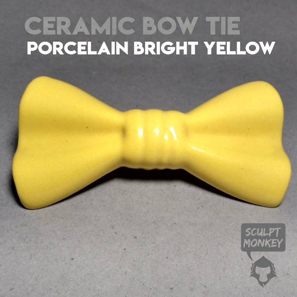 Porcelain Bright Yellow - Ceramic Bow Tie