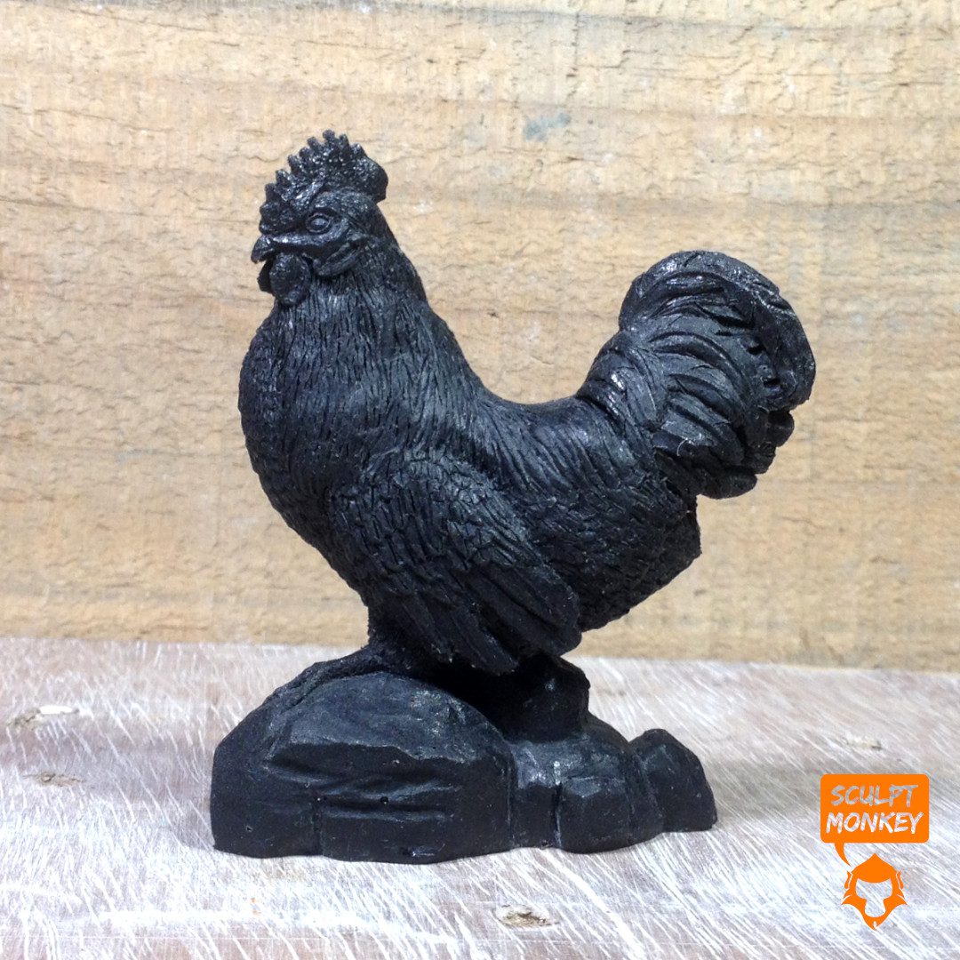 Black Chicken Figurine Cast