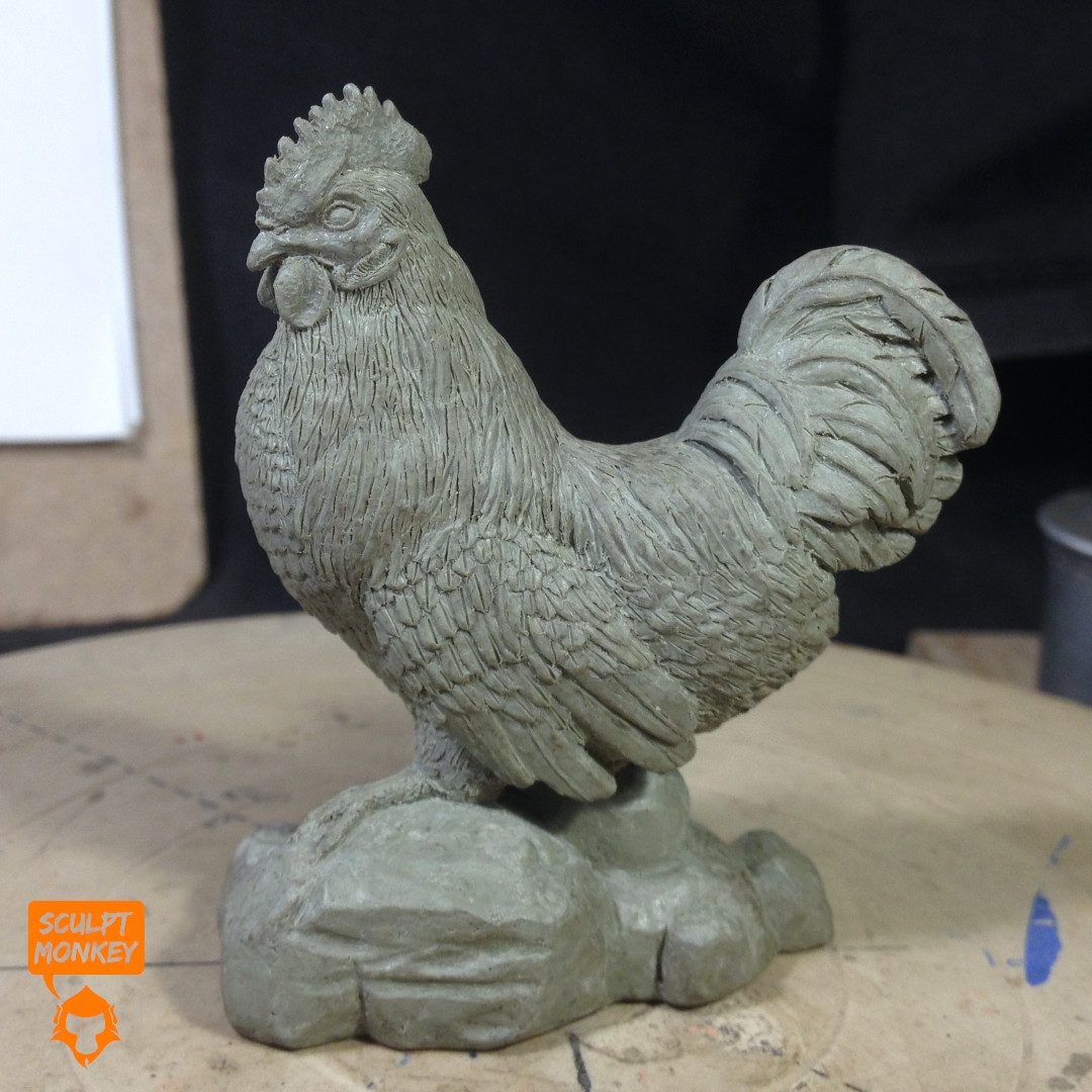 Black Chicken Figurine Sculpt