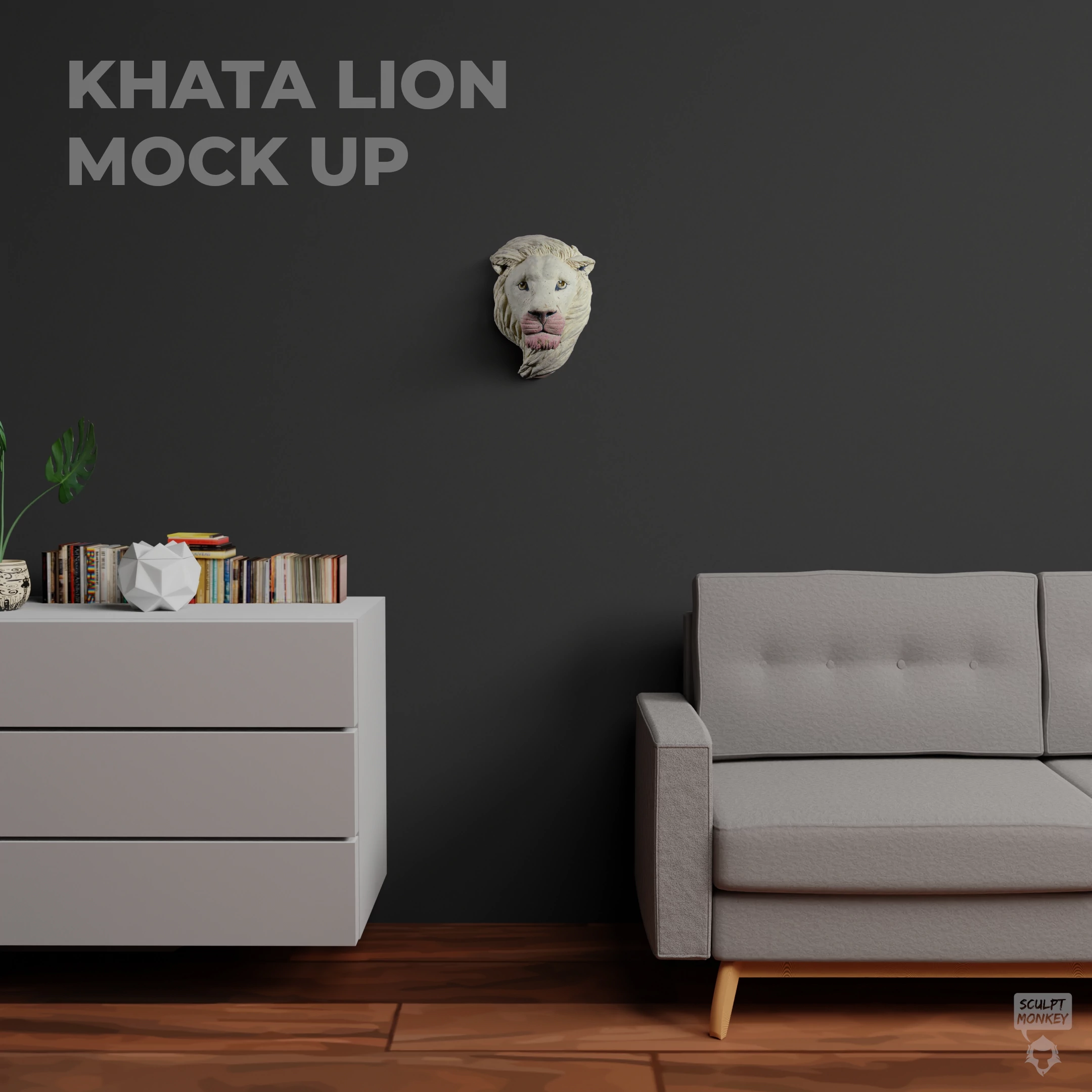 Khata Lion Sculptural Wall Hanging - Mock Up